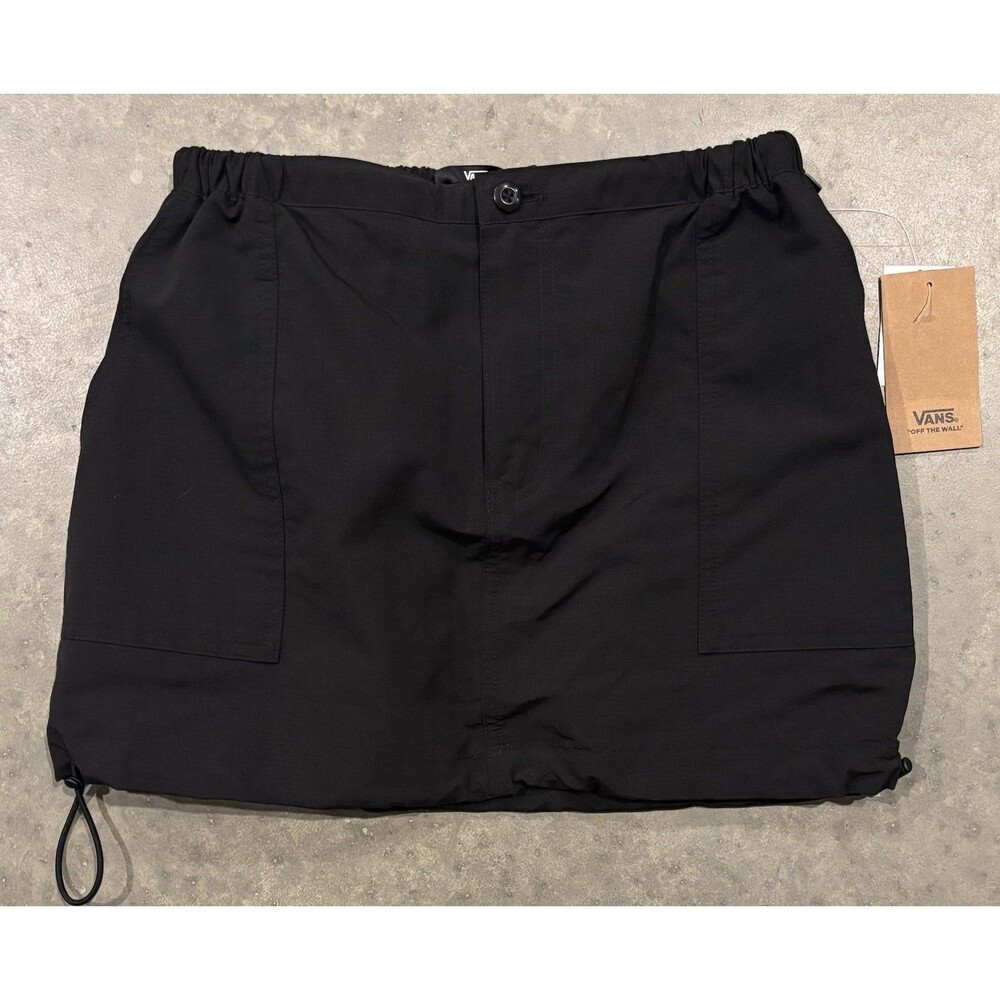 NEW Vans Black Riley Parachute Mini Skirt Women's XS Nylon